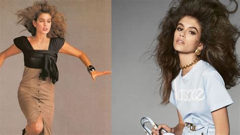 Cindy Crawford y Kaia Gerber idénticas para Versace con tres décadas