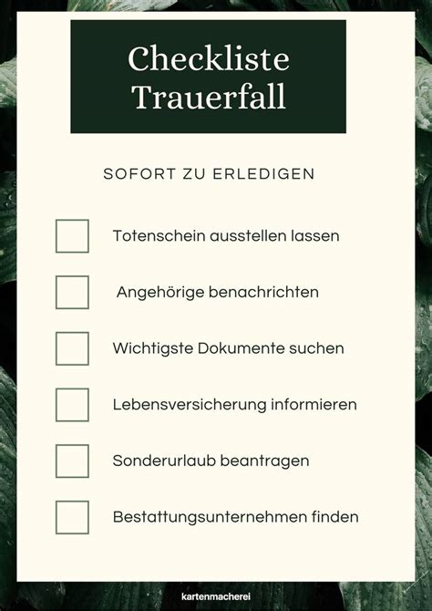 Checkliste Trauerfall Woran ihr jetzt denken müsst