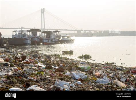 Ganges Water Pollution Polluted holy Ganga with human waste, industrial leftovers, domestic ...