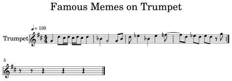 Famous Memes On Trumpet Sheet Music For Trumpet