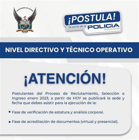 Policía Ecuador On Twitter ¡atenciÓn👮🏻‍♂️👮🏻‍♀️ Para Postulantes Del Nivel Directivo Y Técnico