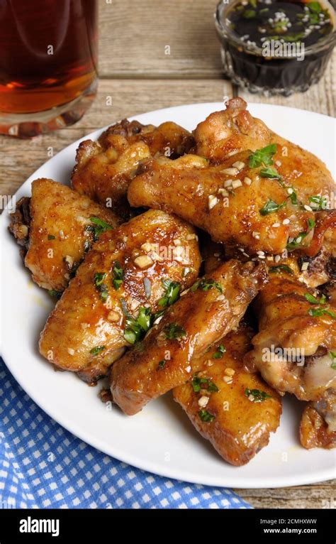 Fried Chicken Wings Stock Photo Alamy