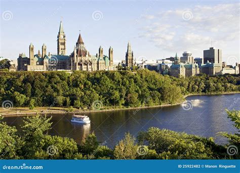 Ottawa - Parliament Hill and the Ottawa River Stock Photo - Image of ...