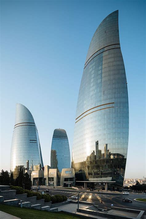 Flame Towers Modern Architecture Baku Travel Azerbaijan