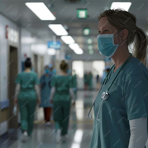 Premium Photo | 3d rendered photos of close up of Hospital hallway