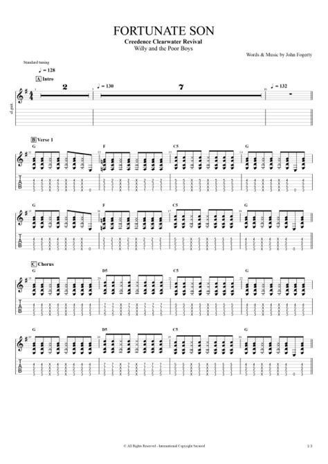 Fortunate Son Tab By Creedence Clearwater Revival Guitar Pro Full