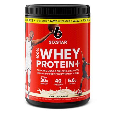 Six Star Pro Nutrition 100 Whey Protein Plus Powder Vanilla Cream 30