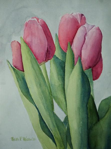 Watercolor - Tulips, 10" x 14"