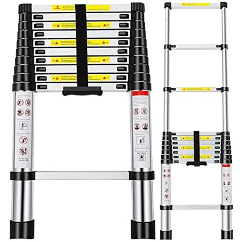 Telescoping Ladder Ft Telescopic Extension Ladder Aluminum Alloy