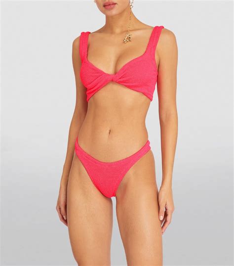 Womens Hunza G Pink Twist Juno Bikini Harrods UK