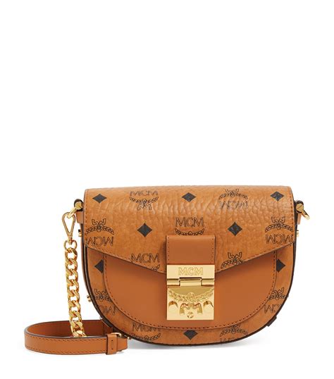 Mcm Canvas Mini Visetos Patricia Shoulder Bag In Brown Lyst