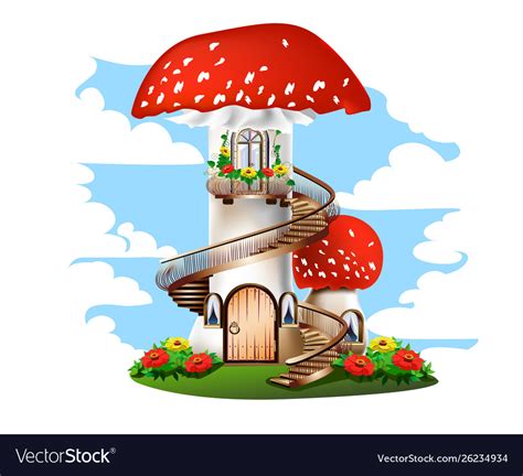 Mushroom house Royalty Free Vector Image - VectorStock