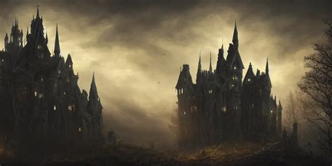 Dark Gothic Fantasy Castle Saturated Atmospheric Stable Diffusion