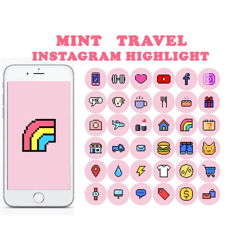 36 pink pixel lifestyle instagram highlight covers. | Inspire Uplift