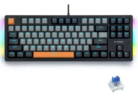 TERPORT 80 Teclado Mecánico Gamer Inglés K 620 Switch Huano Azul Hot swap 87 Teclas Anti