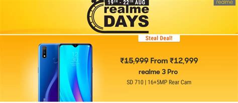 Realme Days Sale Kicks Off On Flipkart Offers On Realme Pro Realme