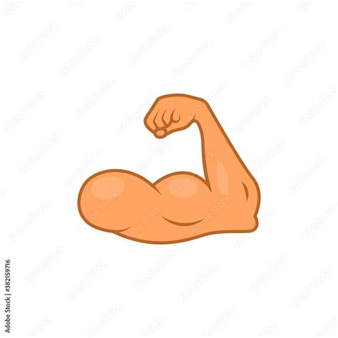 Arm emoji strong muscle flex bicep. Emoticon hand cartoon gym bodybuilder icon Stock Vector ...