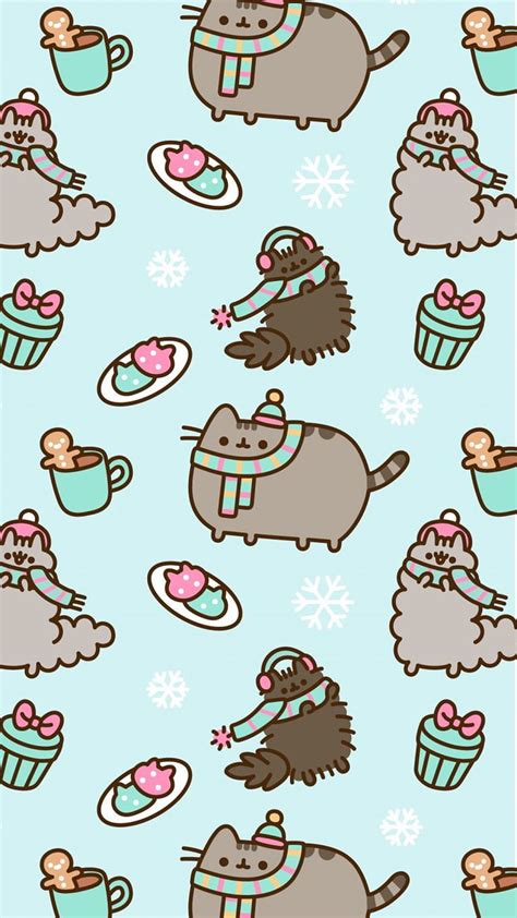 Christmas Winter Pusheen Pip And Stormy Phone Backgrounds Pip