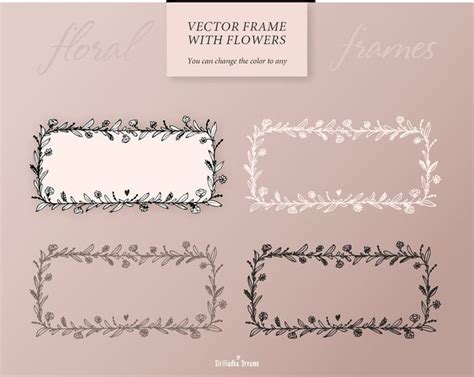 Abstract Botanical Frame Template Vector A95