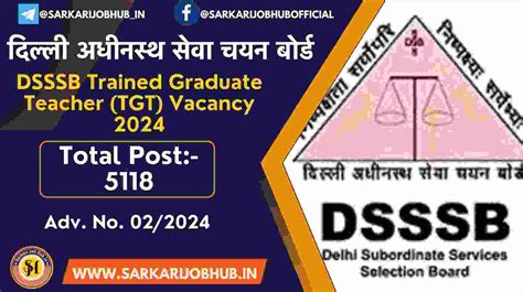 DSSSB TGT Recruitment 2024 5118 Post Adv No 02 2024 Sarkari Job Hub