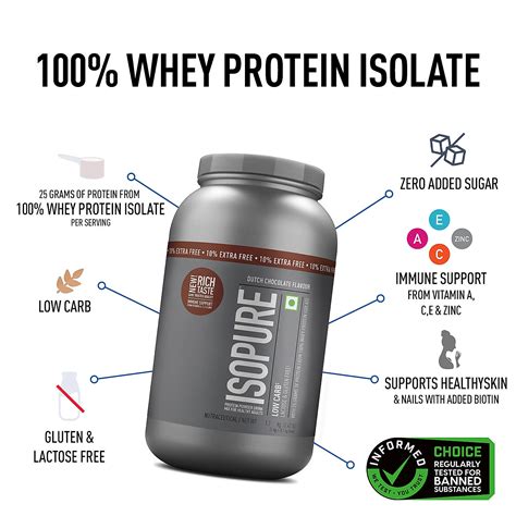 Isopure Low Carb Whey Protein Isolate Powder Dutch Chocolate 1 Kg