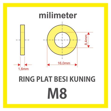 Jual Ring Plat Besi Kuning M Plate Washer Bungkus Isi Pcs Di