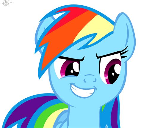 Rainbow Dash's Evil Smile (COLORED) by JustBronyM on DeviantArt