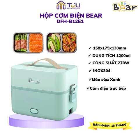 Hộp Cơm điện Cầm Tay Mini Bear Dfh B17k2 15l 270wdùng Cho Cá Nhân