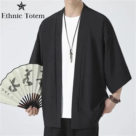 Schwarzer Kimono Para Hombre Kimono M Nner Japanische Strickjacke Wei