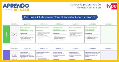 Horario oficial de radio y televisión del 29 de noviembre al 4 de