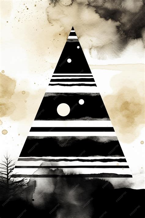 Premium AI Image | A black and white illustration of a pyramid with a ...