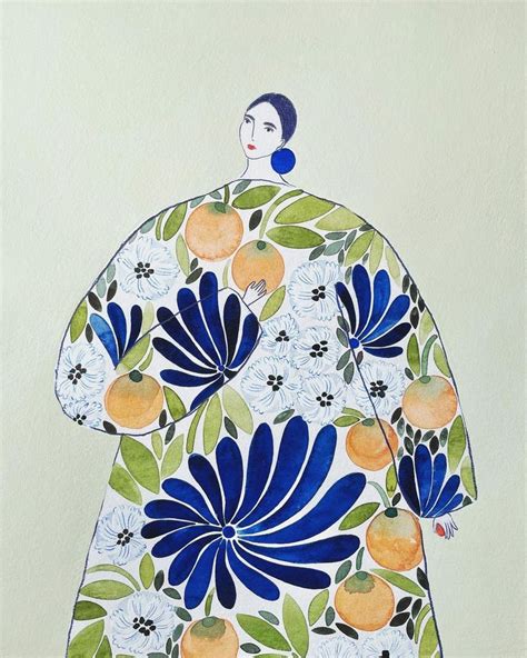 Anine Cecilie Iversen On Instagram Orange Coat Lady Watercolor