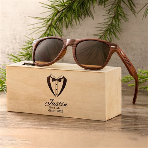 Personalized Walnut Wood Sunglasses Engraved Wood Sunglasses Groomsman Sunglassesgroomsmen