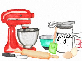 Baking and Cooking clipart, ingredients and tools by MAXandCECEstudio