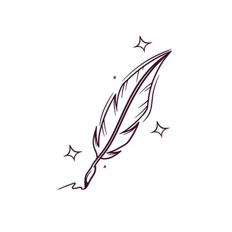 Hand Drawn Quill Pen. Doodle Vector Sketch Illustration 24491704 Vector Art at Vecteezy