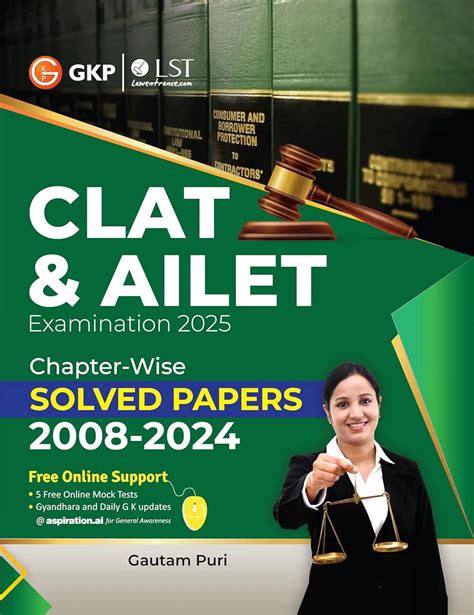 Buy CLAT AILET 2025 Chapterwise Solved Papers 2008 2024 By Gautam