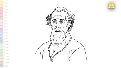 Charles Dickens Portrait Drawing Outline Drawings Easy How To Draw