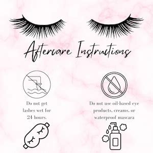 Lash Extension Aftercare Editable And Printable Digital Textable Etsy