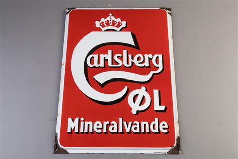 Carlsberg L Mineralvande Emaljeskilt Auktionshuset