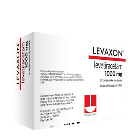 Levetiracetam 1000 Mg Levaxon Caja X 30 Comprimidos Recubiertos Adium