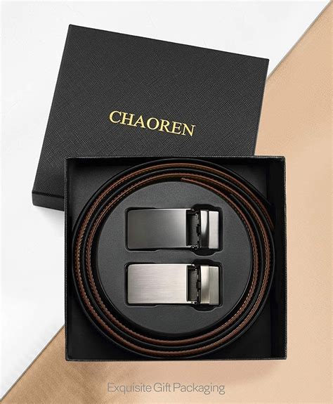 Chaoren Leather Ratchet Belt Pack Dress With Click Sliding Buckle