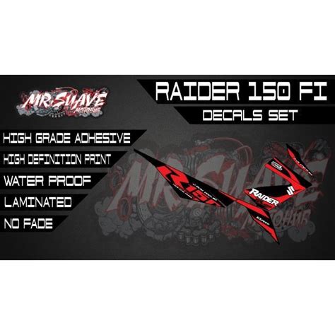 Suzuki Raider Fi Stock Decals Set Lazada Ph