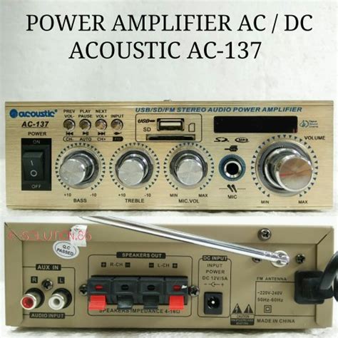 Jual Power Amplifier Ampli Acoustic AC 137 AC DC Di Lapak Electronic