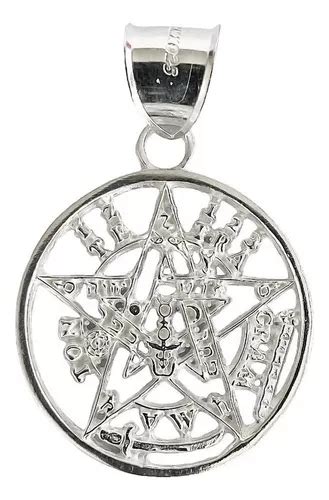 Dije Medalla Grande Tetragramaton Pentagrama Plata Ley Env O Gratis