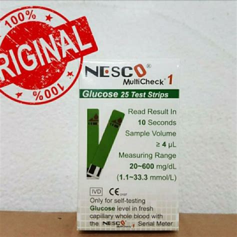 Jual Strip Gula Darah Nesco Isi 25pcs Stick Glukosa Glucose Nesco