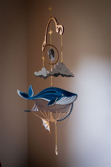 Flying Whale Ship Mobile Nebula Creations Co Paper Art Geometric