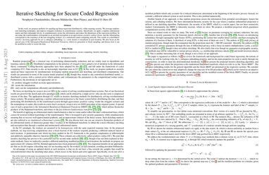 Iterative Sketching For Secure Coded Regression Papers With Code