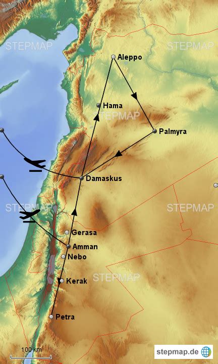 Stepmap Jordanien Syrien Landkarte F R Asien