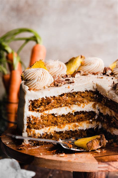 Pineapple Carrot Cake With Cream Cheese Frosting Blue Bowl