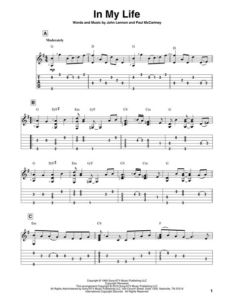 In My Life By The Beatles Solo Guitar Guitar Instructor